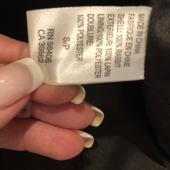 Theory Rabbit Fur Jacket Brown PREOWNED the tag is missing, manufacturer in coat - Picture 9 of 13